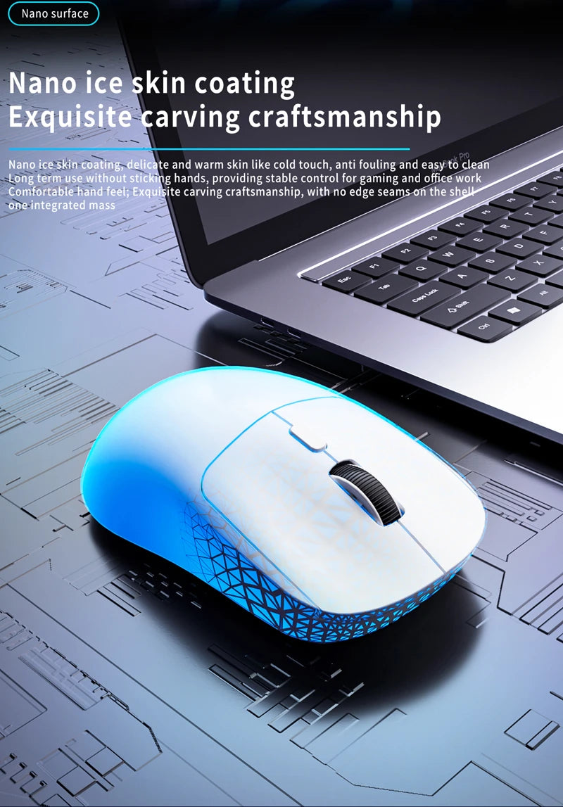 2026 M348 Superlight Mouse Bluetooth 2.4G Wireless Gaming Mouse Flagship Chip Gaming Sensor 6 Adjustable DPI for Office Game