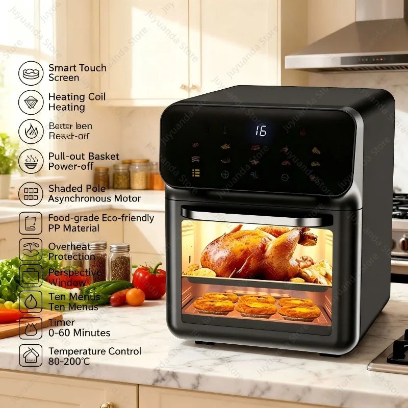 2026 New Air Fryer Large Capacity Touch Screen Visual Household Multifunctional Electric Oven