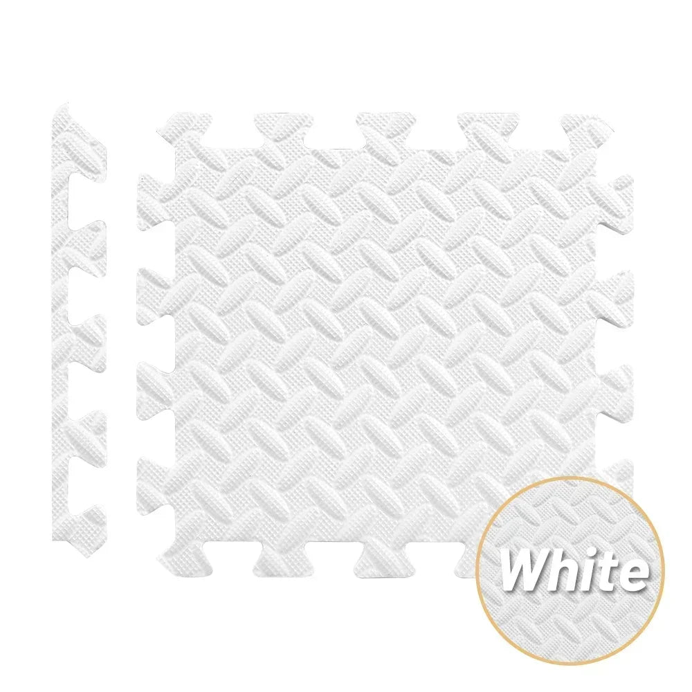 Massage Cushion Puzzle Mat - Non-Slip EVA Foam Exercise Tiles Massage Cushion WHITE Tidesmit