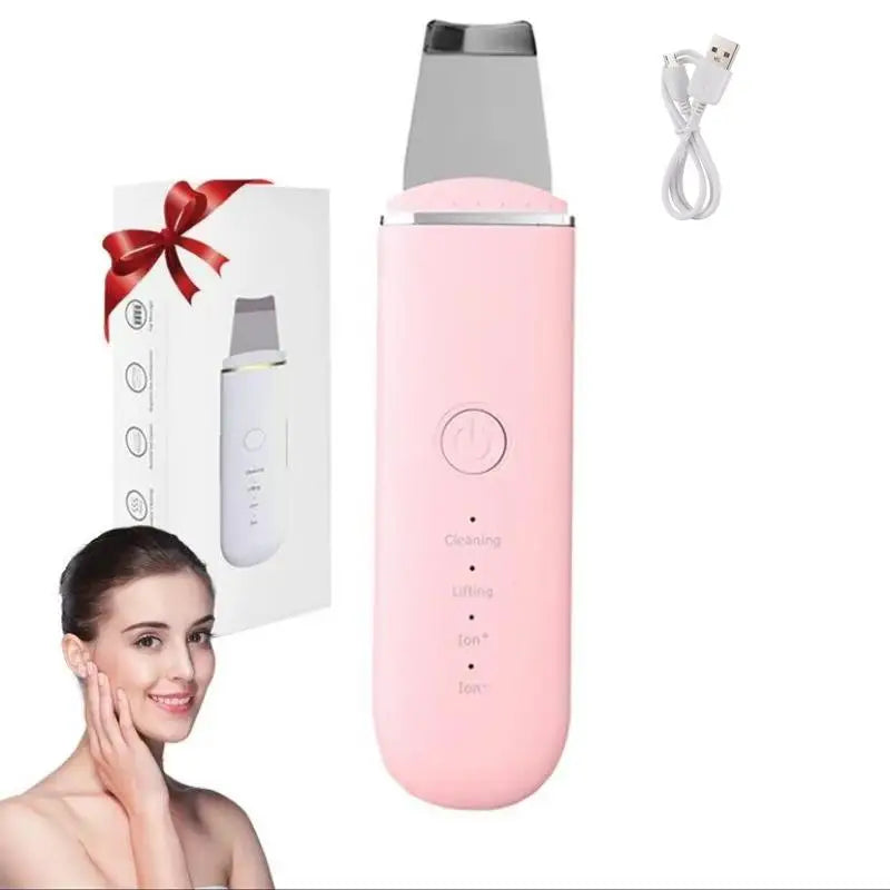 Ultrasonic Skin Scrubber - Professional Deep Pore Cleansing Facial Tool Scrubs Treatments Pink Tidesmit