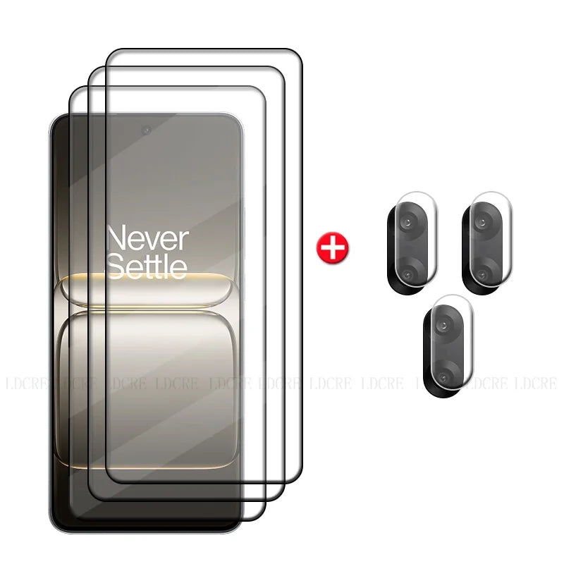 6-in-1 For Oneplus Nord CE 5 Tempered Glass Oneplus Nord CE 5 Glass 9H Full Cover Screen Protector Oneplus Nord CE 5 Lens Glass AE 3 Glass and 3 Lens OnePlus Nord CE5 Tidesmit