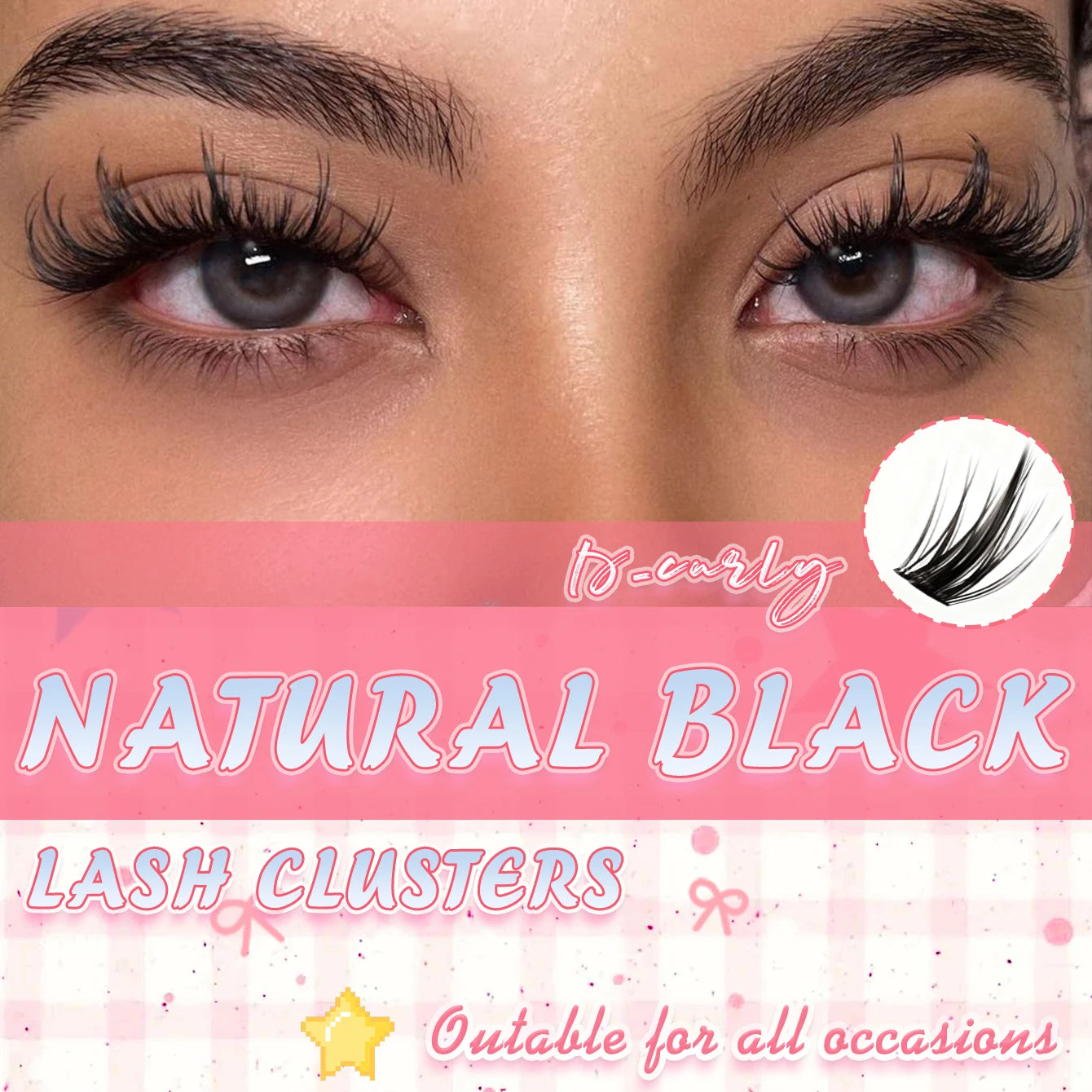 Cluster Lashes 192 Rows Faux Mink Natural 3D Extensions Mix False Eyelashes Tidesmit