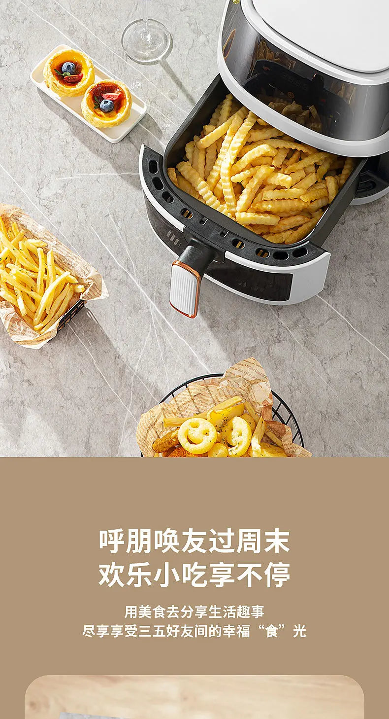 Visual 5-liter Large Capacity Air Fryer Multi-functional Household Touchscreen Color Display Electric Fryer