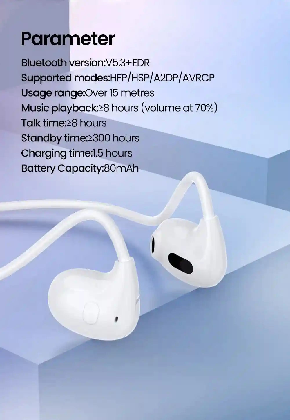 Air Conduction Wireless Sports Headphones - Open Ear Bluetooth Headset Tidesmit