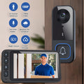 Wireless Video Doorbell with 4.5 Inch Indoor Monitor 1080P HD Two Way Audio AI Human Detection Night Vision Weatherproof Home Security Door Bell Camera Kit
