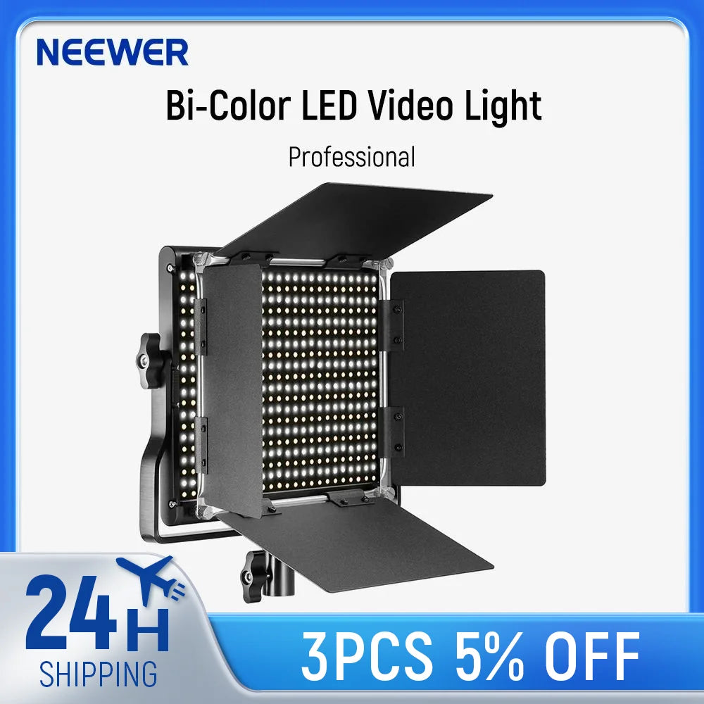 Bi-Color LED Video Light | 660 Bead Studio Panel for Content Creation Tidesmit