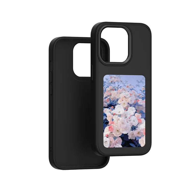 NFC E-Ink Phone Case for iPhone - Custom DIY Display & Slim Fit Cover Black Tidesmit