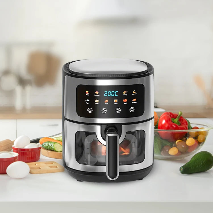 10L Smart Visual Air Fryer Electric Digital Deep Air Fryer Commercial Household Smart 10L Without Oil Air Fryer Oven