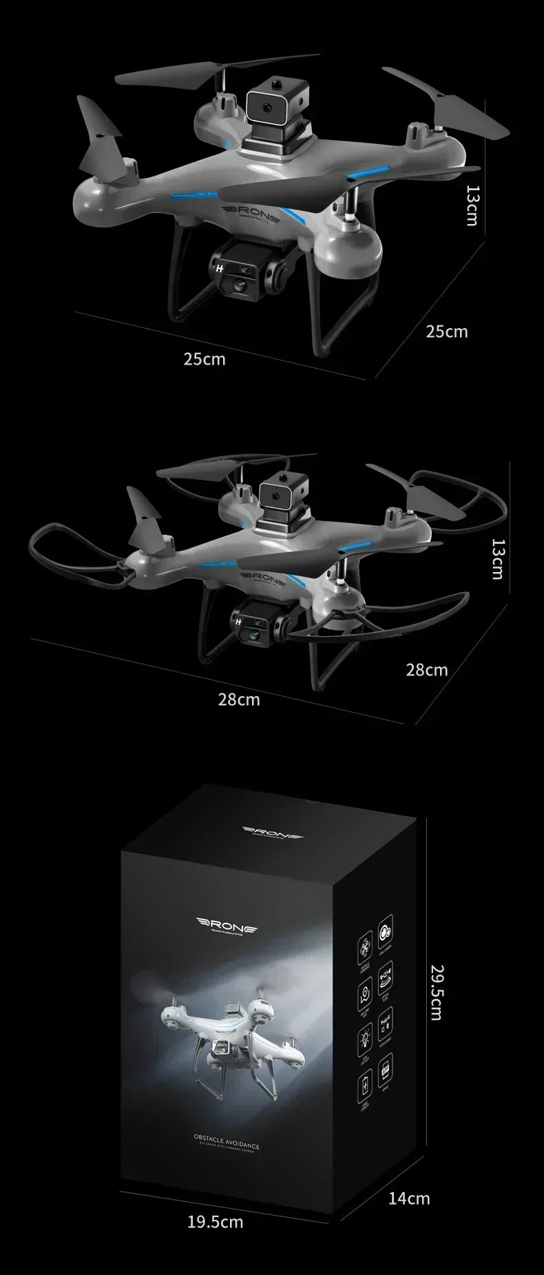 8K Camera Drone with Dual Lens Obstacle Avoidance - Foldable Quadcopter Tidesmit