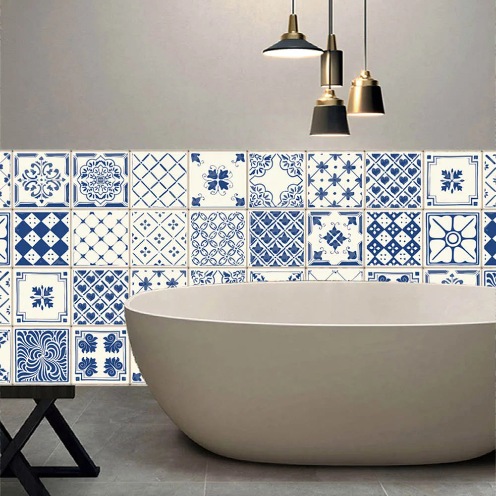 20pcs Wall Tiles Waterproof Stickers Bathroom Kitchen Self Adhesive Toilet Decor