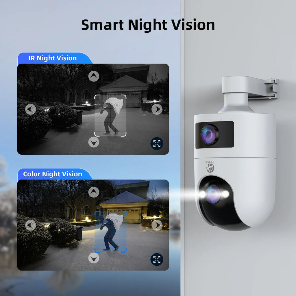 Jooan WiFi Surveillance Camera Dual Lens 4K 8MP HD Outdoor IP Camera AI Tracking Security Protection Wireless Smart Baby Monitor