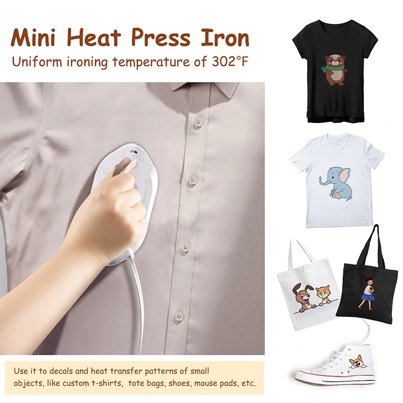 Tidesmit portable mini handheld travel iron, dual voltage 120V/220V, 30s heat-up non-steam clothes press for travel.