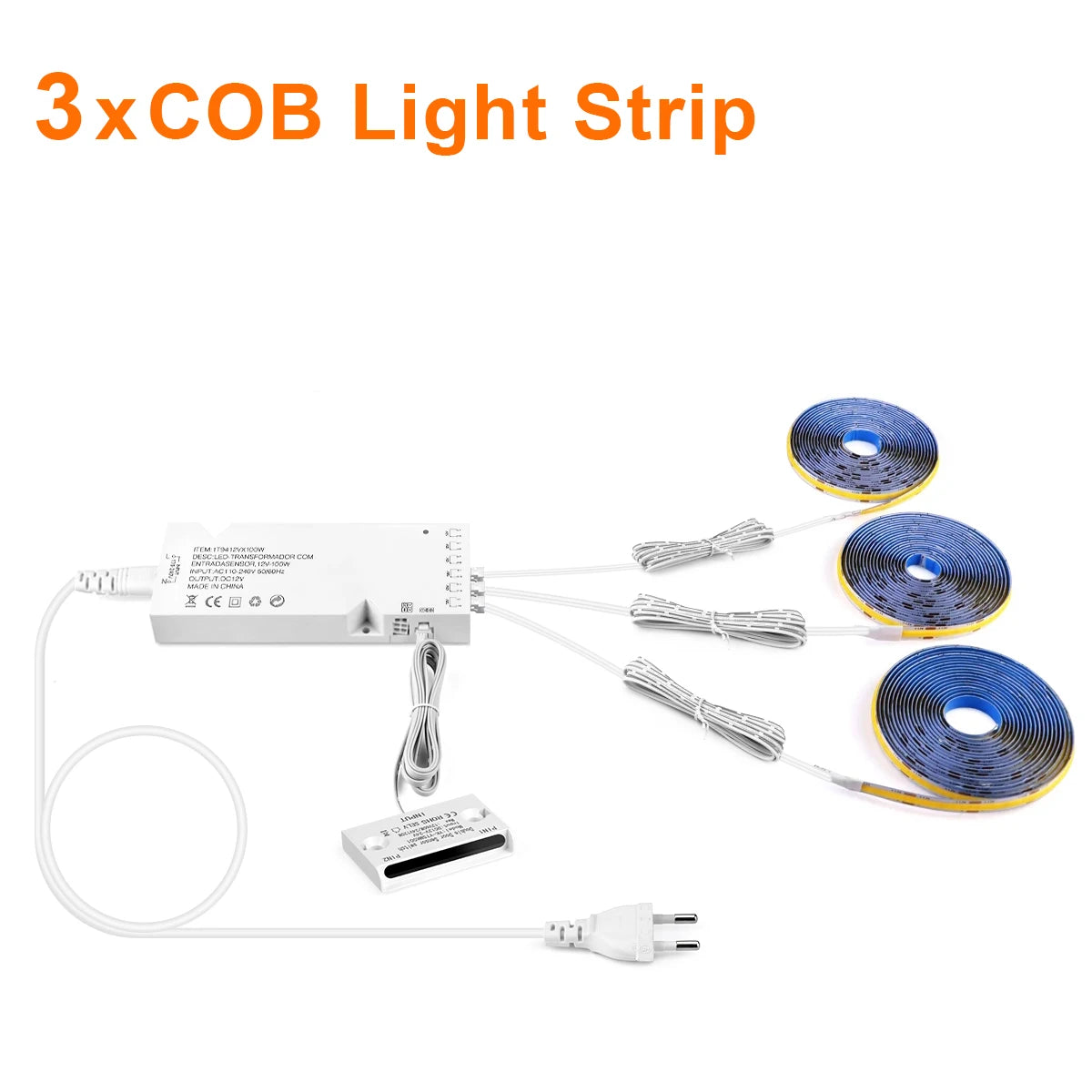 12V COB LED Strip Light Smart Double Door Sensor Switch Cabinet lights for your room Lighting Dupont LED Tape Door Open Light-ON