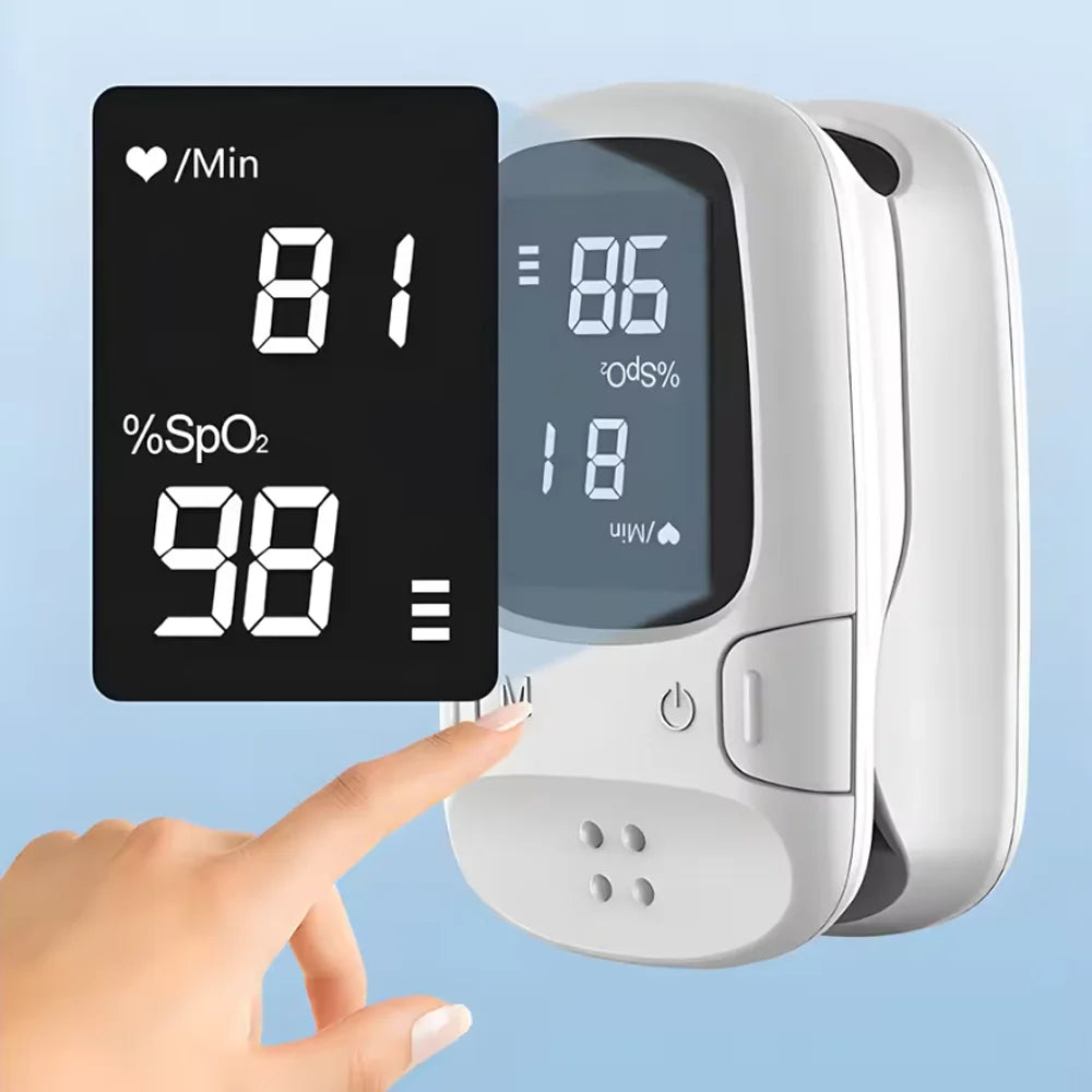 Fingertip Pulse Oximeter SpO2 Monitor Oxygen Saturation Monitor Pulse Rate Measuring Gauge Device Heart rate monitor