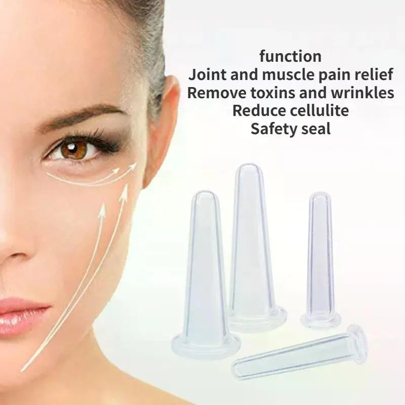 Silicone Vacuum Cupping Set for Facial Lift and Deep Tissue Recovery Back Massage Instrument Tidesmit