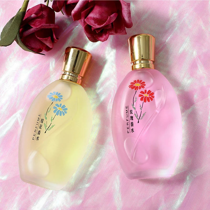 Women’s 50ml EDP floral perfume, oval glass bottle, osmanthus & gardenia scent. Long-lasting fresh daily spray gift.
