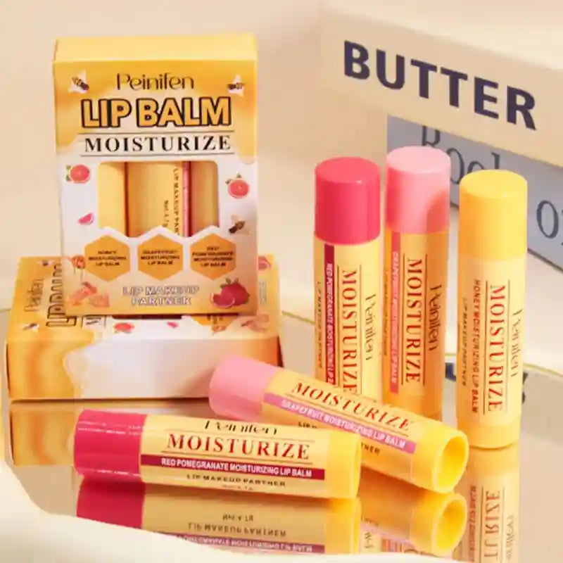 Natural Lip Balm Set: Moisturizing Plant-Based Lip Treatment - 3 Pack Lip Care Tidesmit
