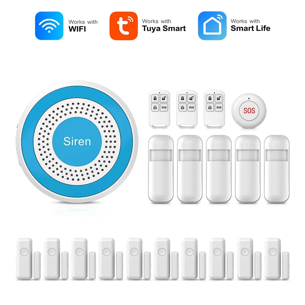 WiFi Home Alarm System with Alexa Voice Control and App Automation WiFi Alarm Kit F EU Plug Tidesmit