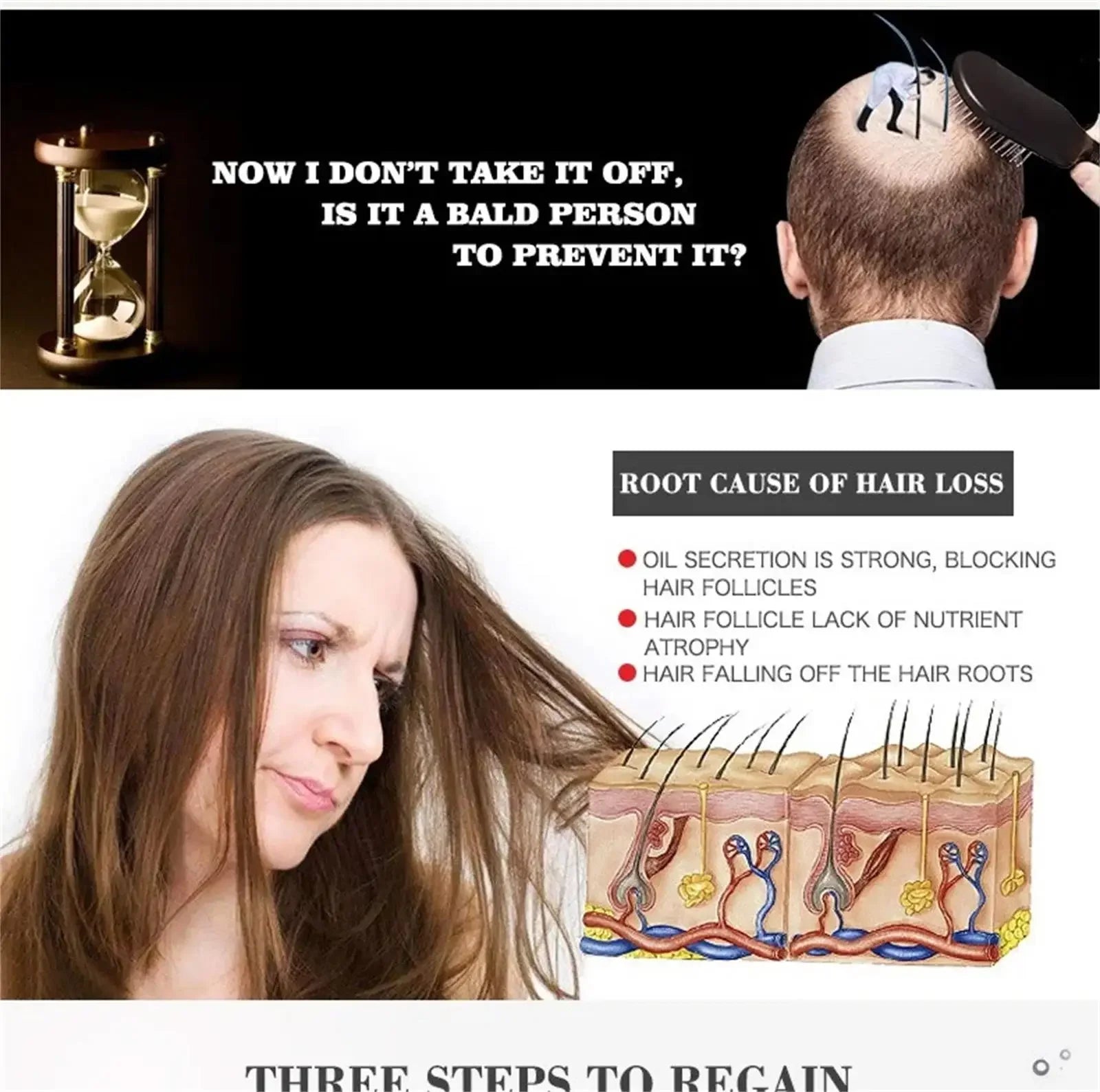 Tidesmit 7-day hair growth serum capsules for women to treat hair loss, repair damaged scalp, and boost regrowth.