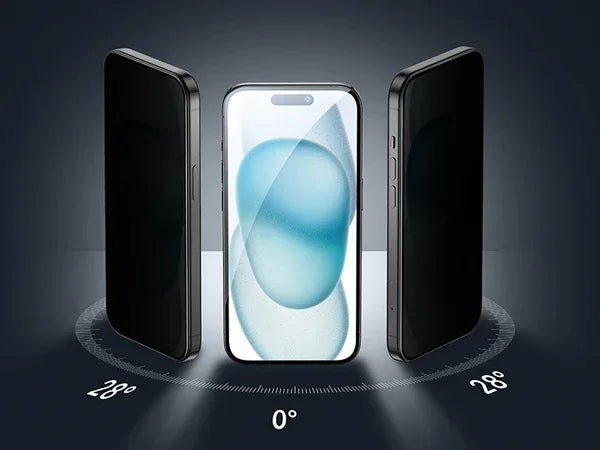 Privacy Screen Protector for iPhone - 9H Tempered Glass 3 Pack Tidesmit