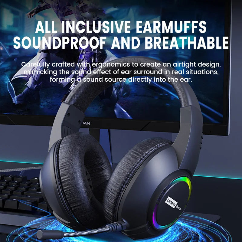 Wired Gaming Headset with 7.1 Surround Sound and RGB Lighting - E08 USB Tidesmit