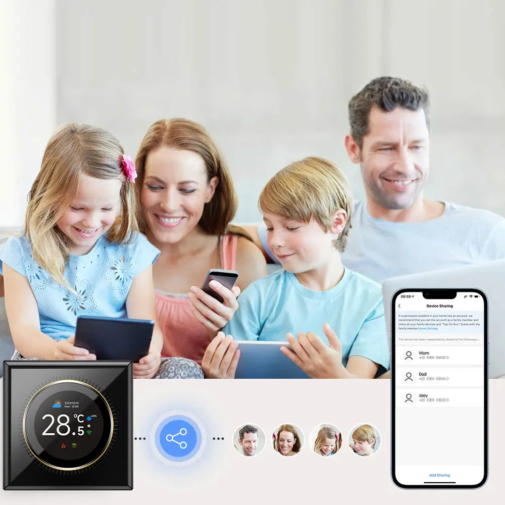 WiFi Smart Knob Thermostat Floor Heating Water Gas Boiler Home Room Programmable Temperature Controller Tuya Alexa Google Home