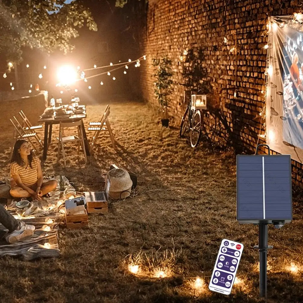 Solar Battery Box LED String Lamp Solar Panel Controller with Remote Garden Street Path Camping Light Decoration