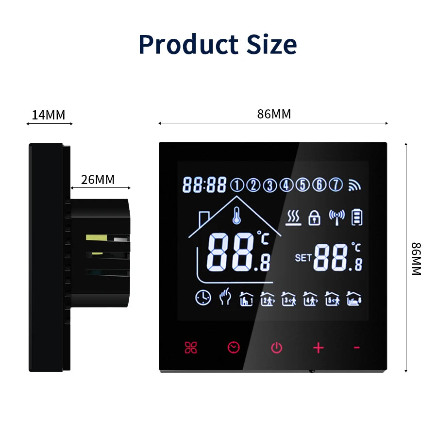 Tuya WiFi Smart Thermostat LCD Display Touch Screen for Gas Boiler Temperature/Electric Floor Heating Water Remote Controller