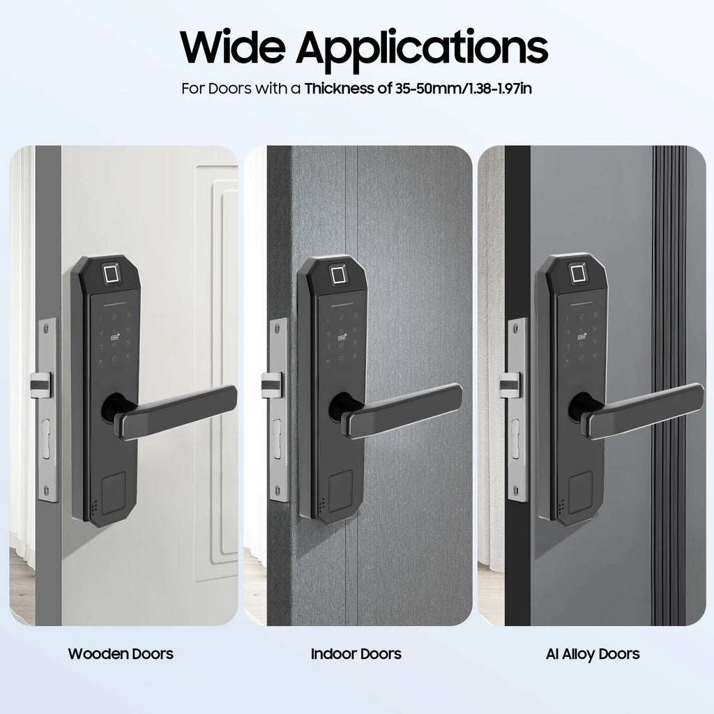 Smart Lock with Fingerprint Electronic Passcode for Front Door, Keyless Fingerprint Smart Door Lock with 4  AAA Dry Batteries