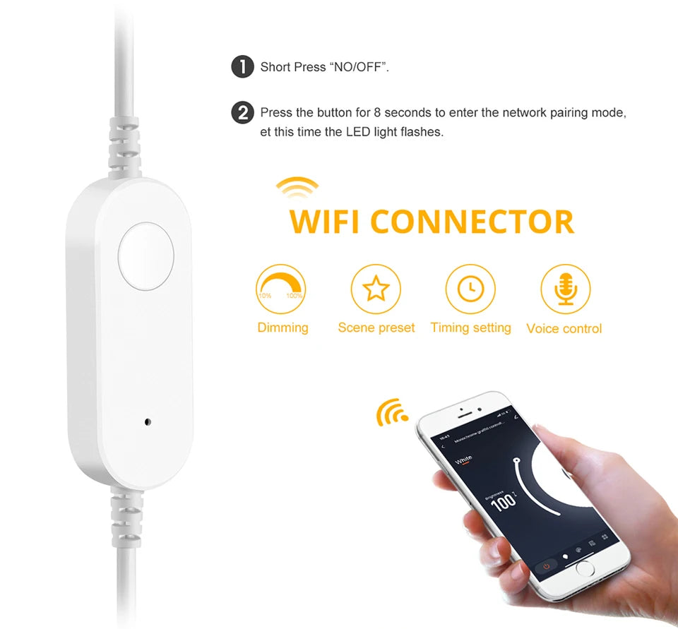 WiFi Smart LED Neon Strip Light - Flexible App-Controlled USB Tape Tidesmit