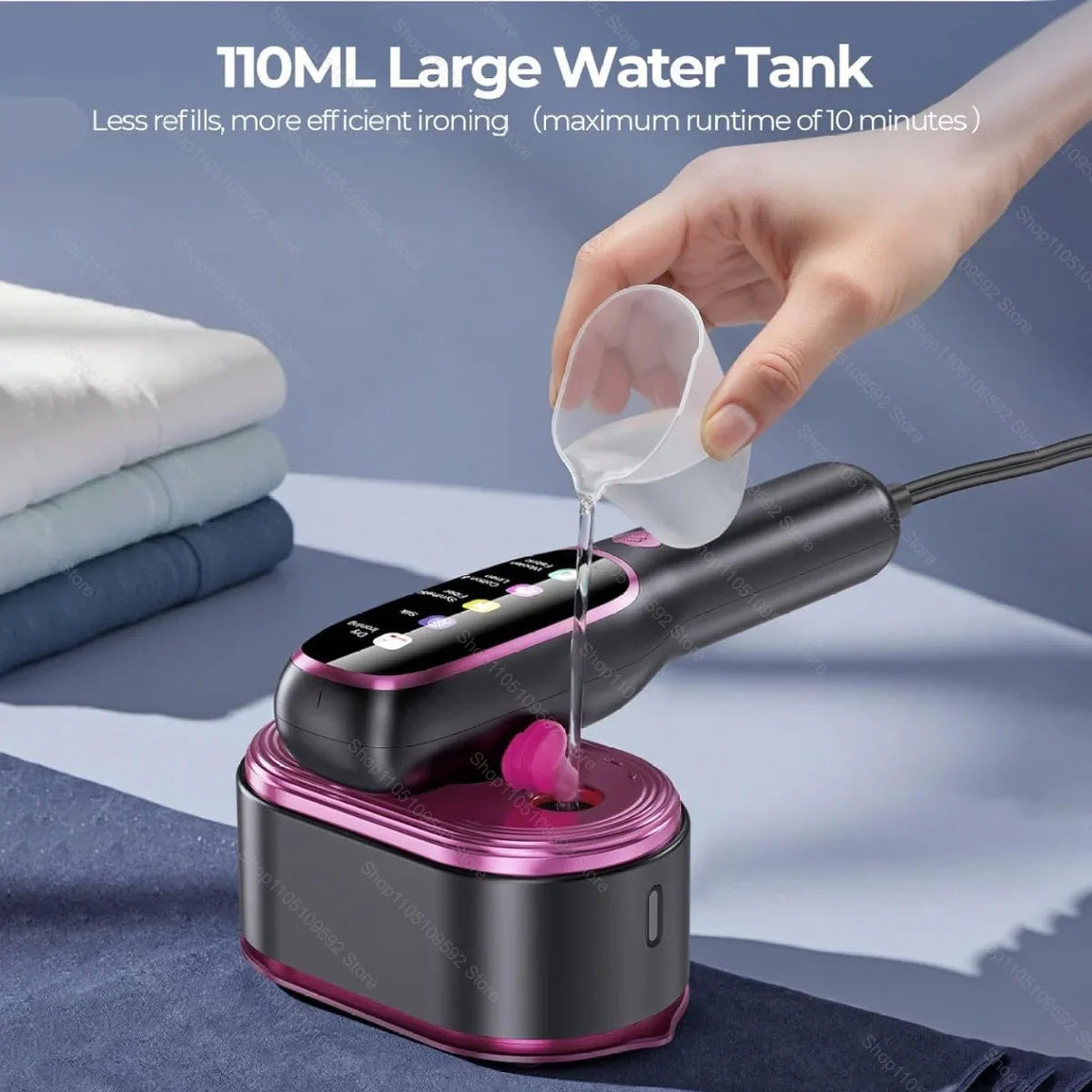 Tidesmit 1200W professional handheld garment steamer in white showing portable design and steam heating nozzle