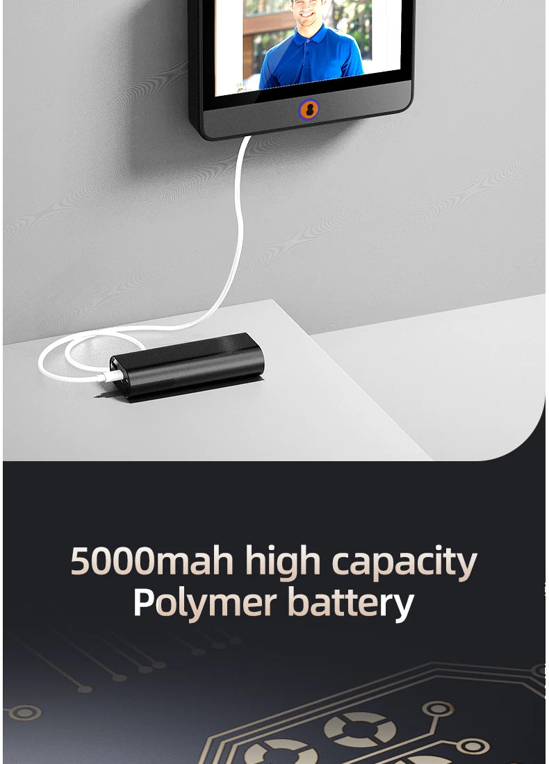 Danmini 4.3'' Visual Doorbell Peephole 1080P Camera App Remote Control Digital Cat Eye Night Vision Outdoor Monitor Door Viewer