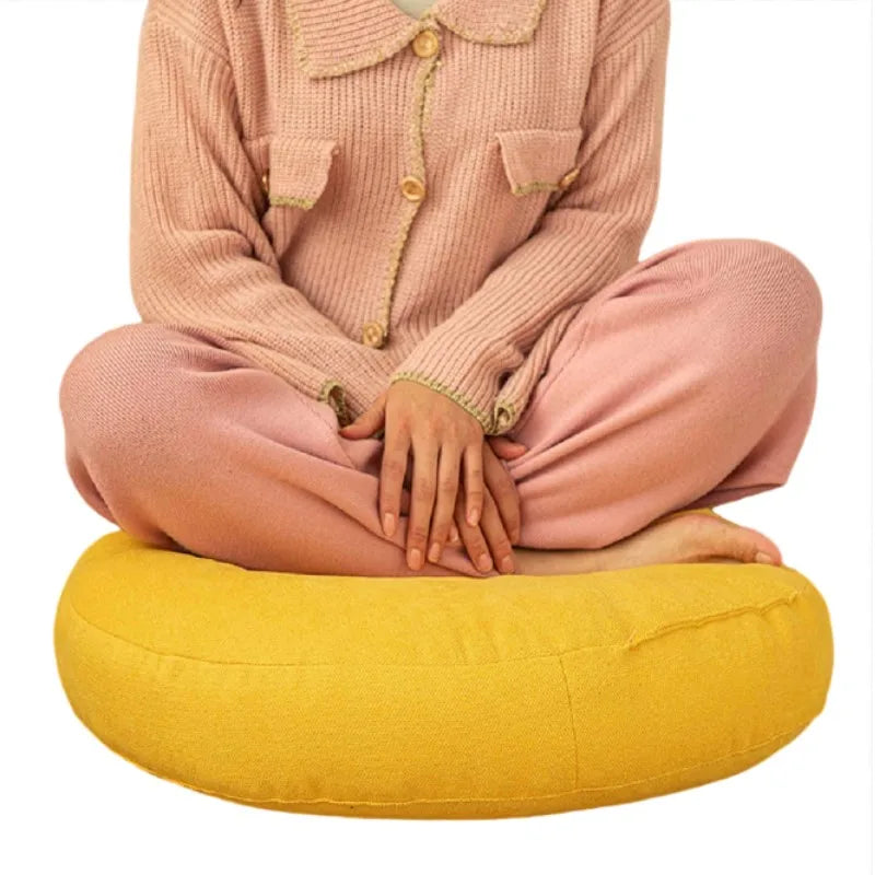 Floor Seat Cushion Thickened Meditation Chair Cushion Simple Japan Style Futon Round Cotton and Linen Tatami Balcony Cushions 방석