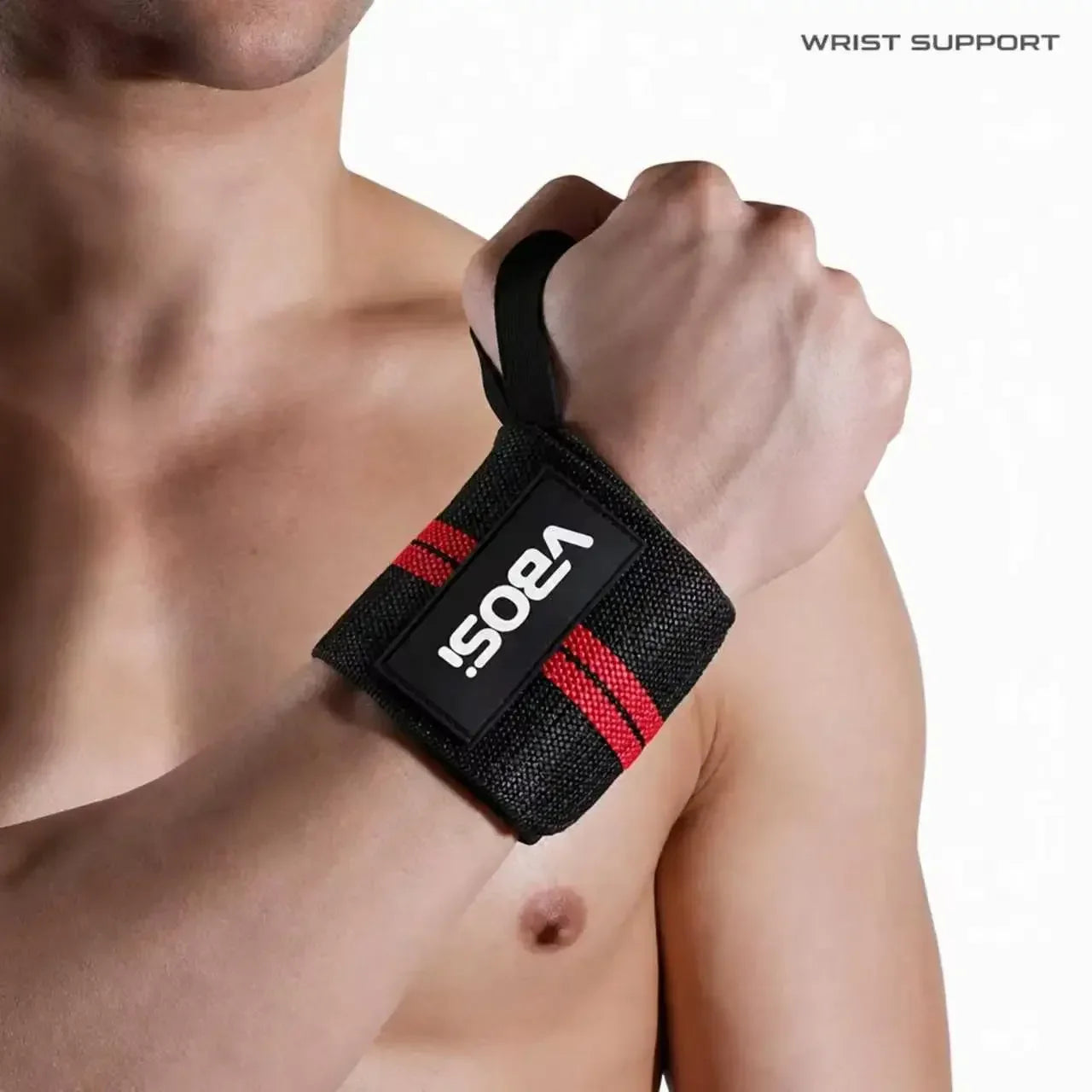 VBOSI Adjustable Wrist Support Brace with Thumb Loop,Heavy Duty Wrist Wraps for Powerlifting, Weight Training&Injury Prevention