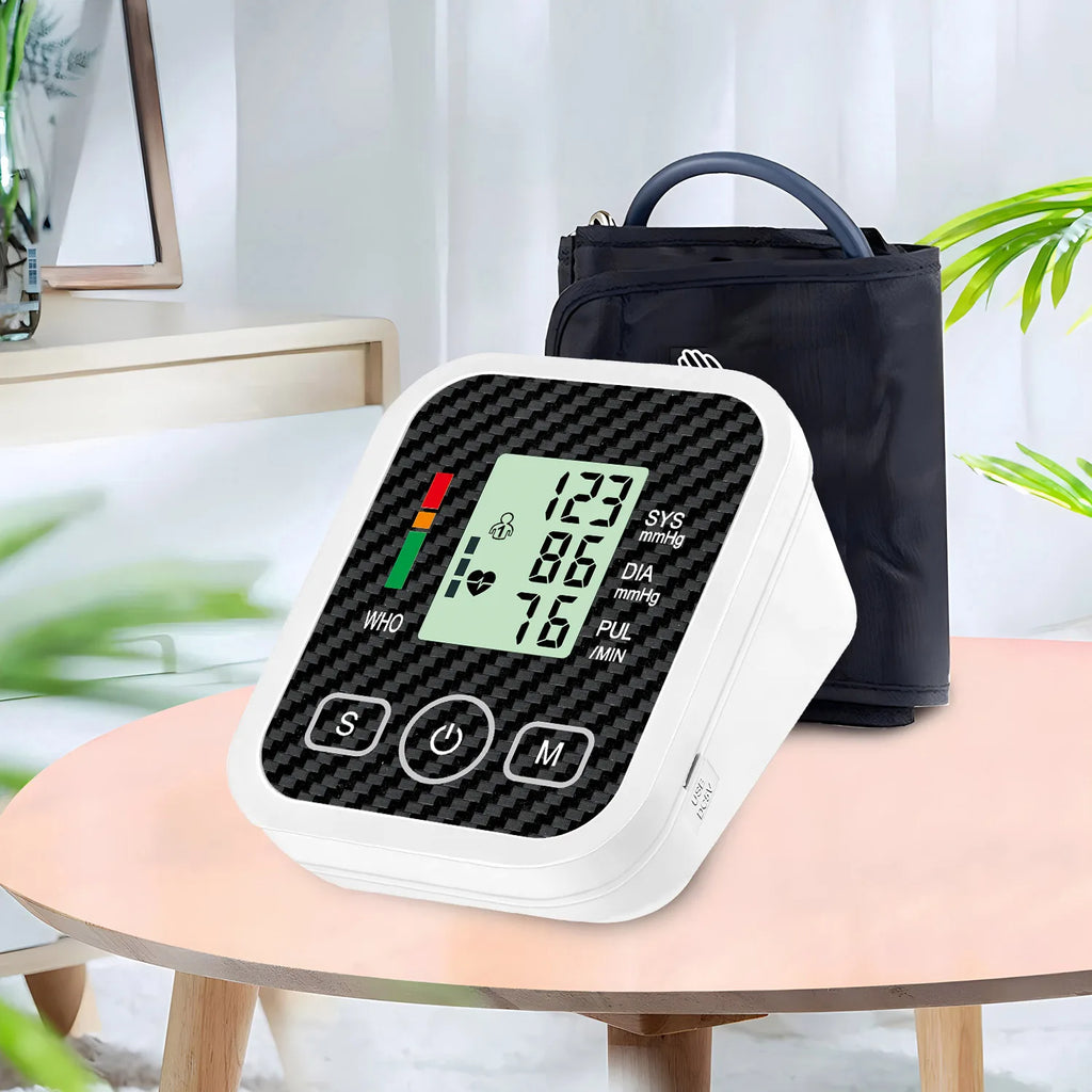 Automatic Digital Upper Arm Blood Pressure Monitor LCD & Cuff Medical Measuring BP & Pulse Rate Blood Pressure Monitors for Home