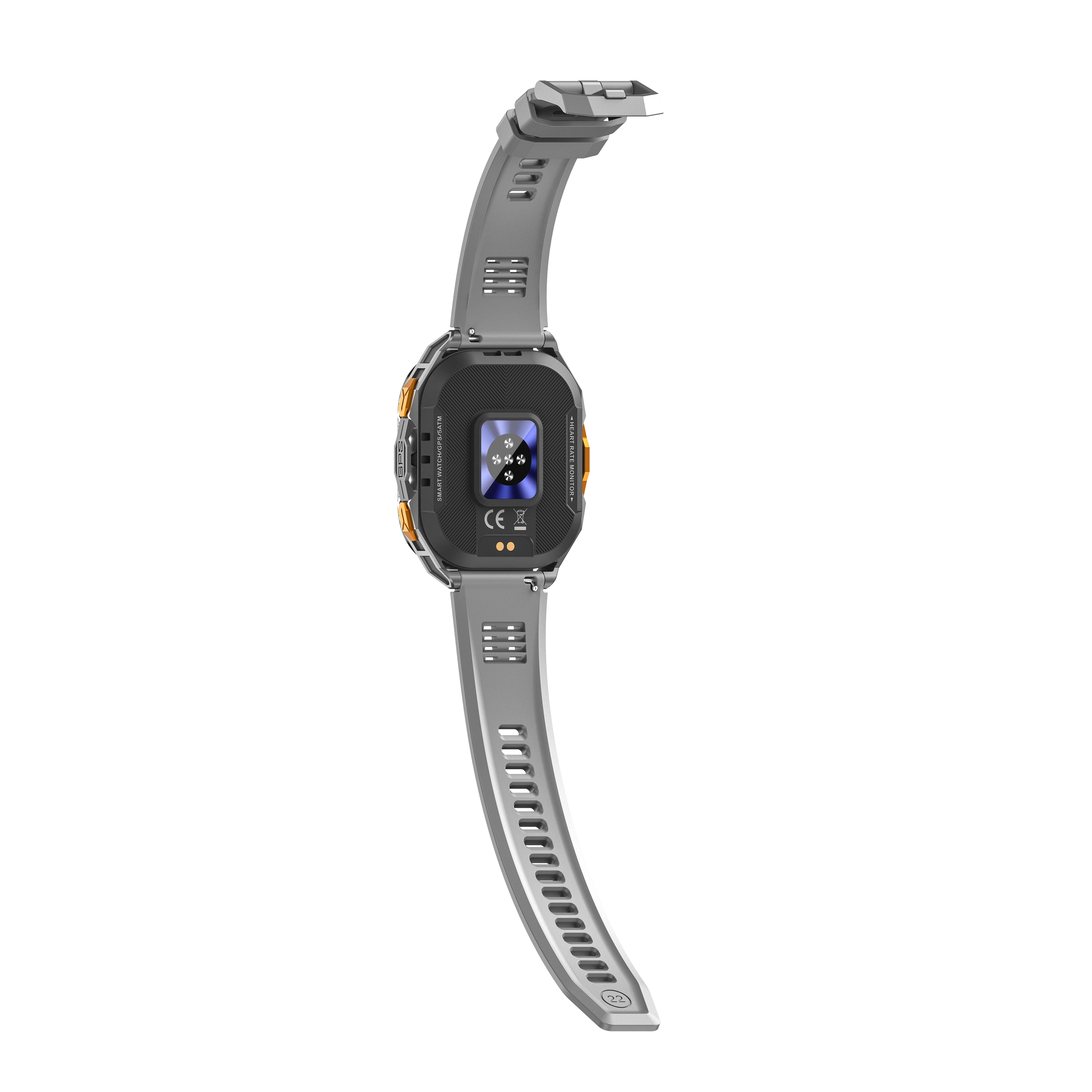 YLL-HRS X05 Smart Watch-AMOLED Square Display Android OS GPS Navigation SOS Button Heart Rate Sleep Activity Tracker Qibla Direc