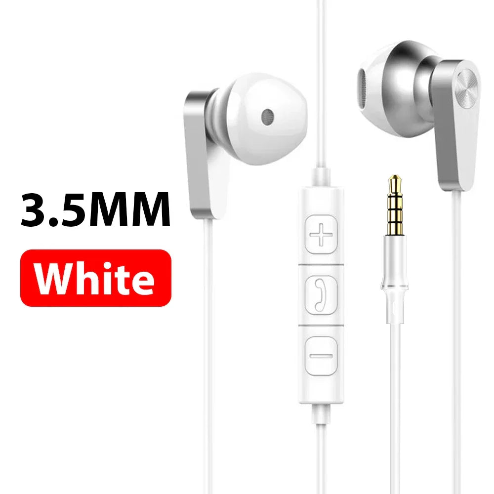 Wired USB-C Earbuds with Mic Noise Isolating HiFi Audio Tidesmit 3.5mm White Tidesmit