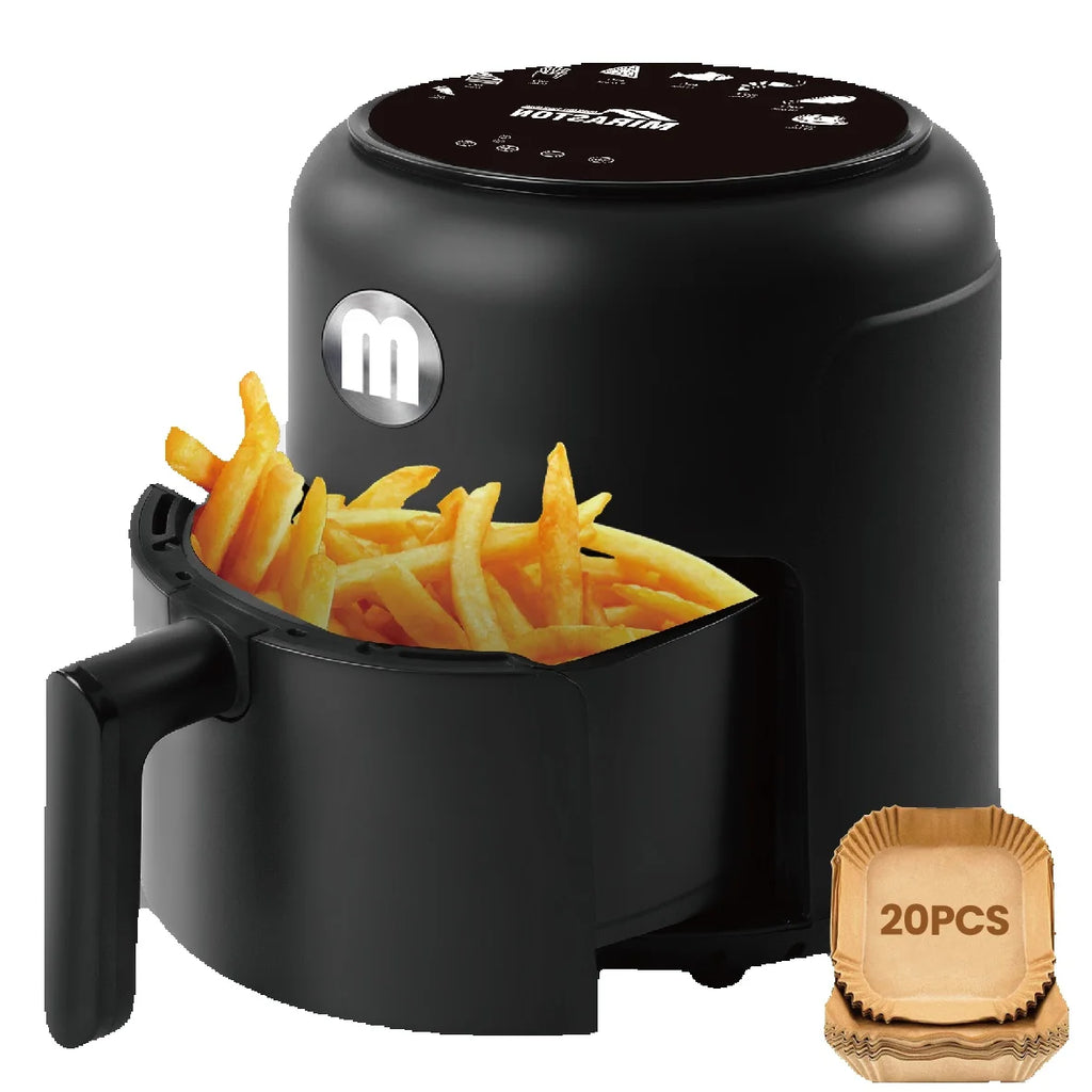 2.8QT Digital Air Fryer, Space-Saving Mini Personal Air Fryers, Nonstick Basket for Dishwasher-Safe, Fast Cooking with 20Pcs