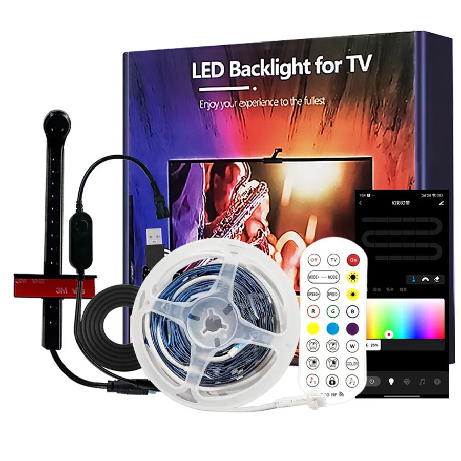 TV Led Backlight RGBIC LED Strip Lights with Camera Sensor App Control Music Sync Smart RGB Light for Gaming Atmosphere Lighting