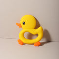 2025 Baby Duck Shape Teether Cartoon Swimming Duck Silicone Teether Baby Toy Teething Accessories