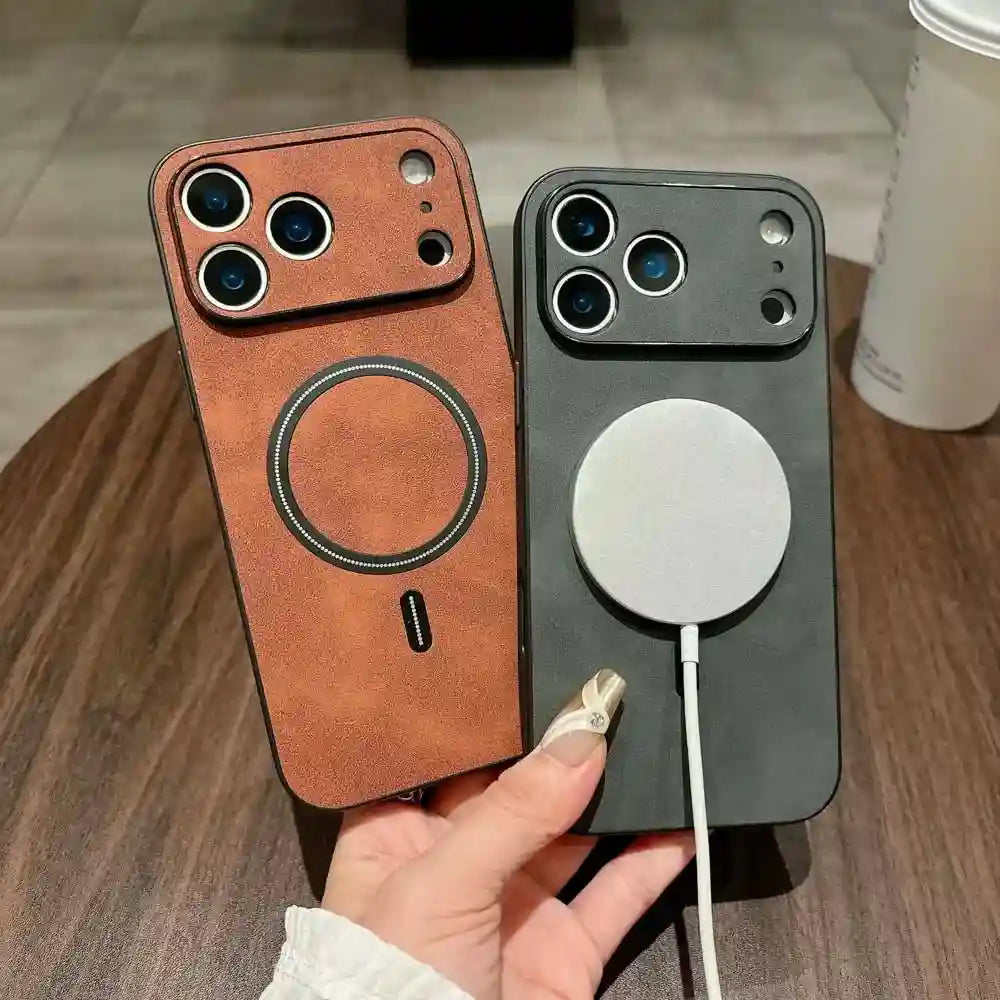 MagSafe Leather Phone Case: Slim Shockproof Cover for iPhone 16 & 17 Tidesmit