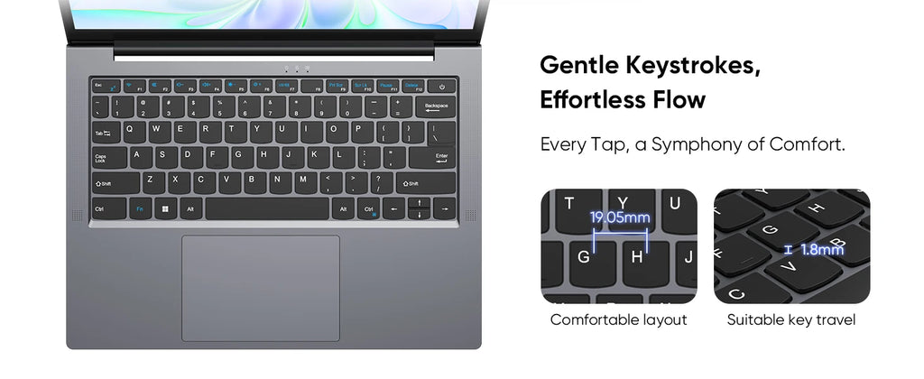Windows 11 Pro Laptop with 14.1" 2K Screen, 16GB RAM, 512GB SSD, Intel Core Processor, Ultra-Thin and Light Notebook