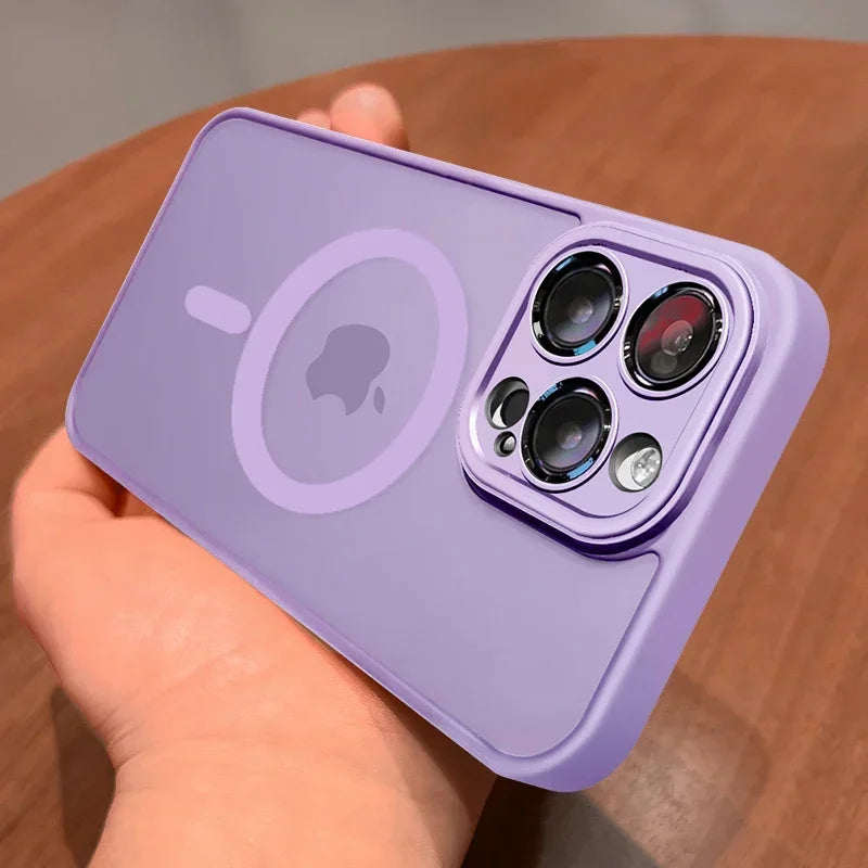 Magnetic Matte Phone Case for iPhone 17 Pro Max - Shock-Absorbing Blue Light Purple Tidesmit