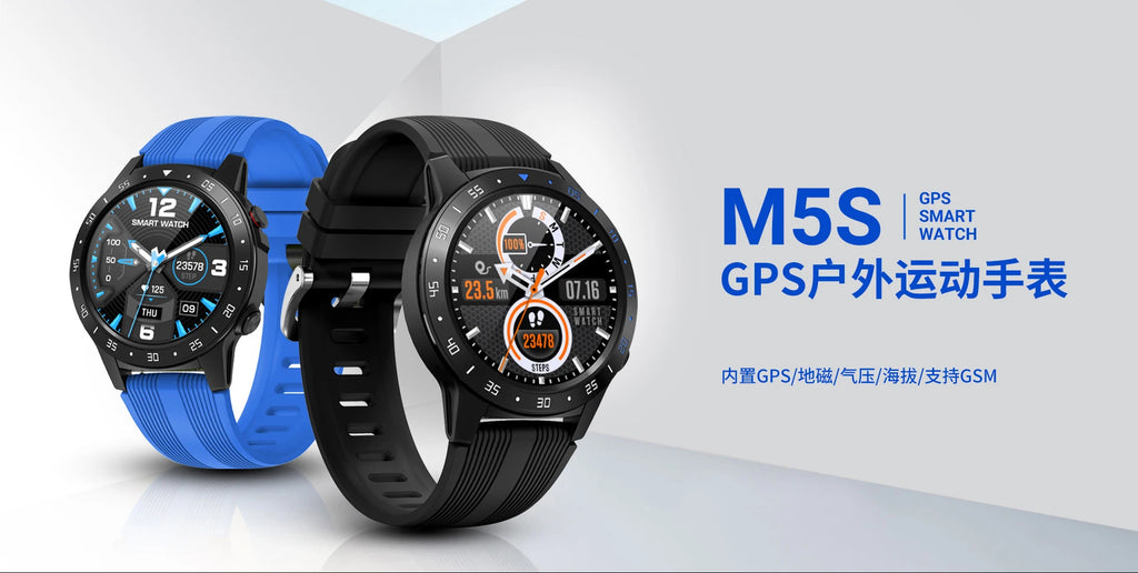 YLL-Sleep Monitor Universal Wear Os Full Touch Android Wifi Gps Sport M5 Smart Watch With Heart Rate Monitor Leather Band