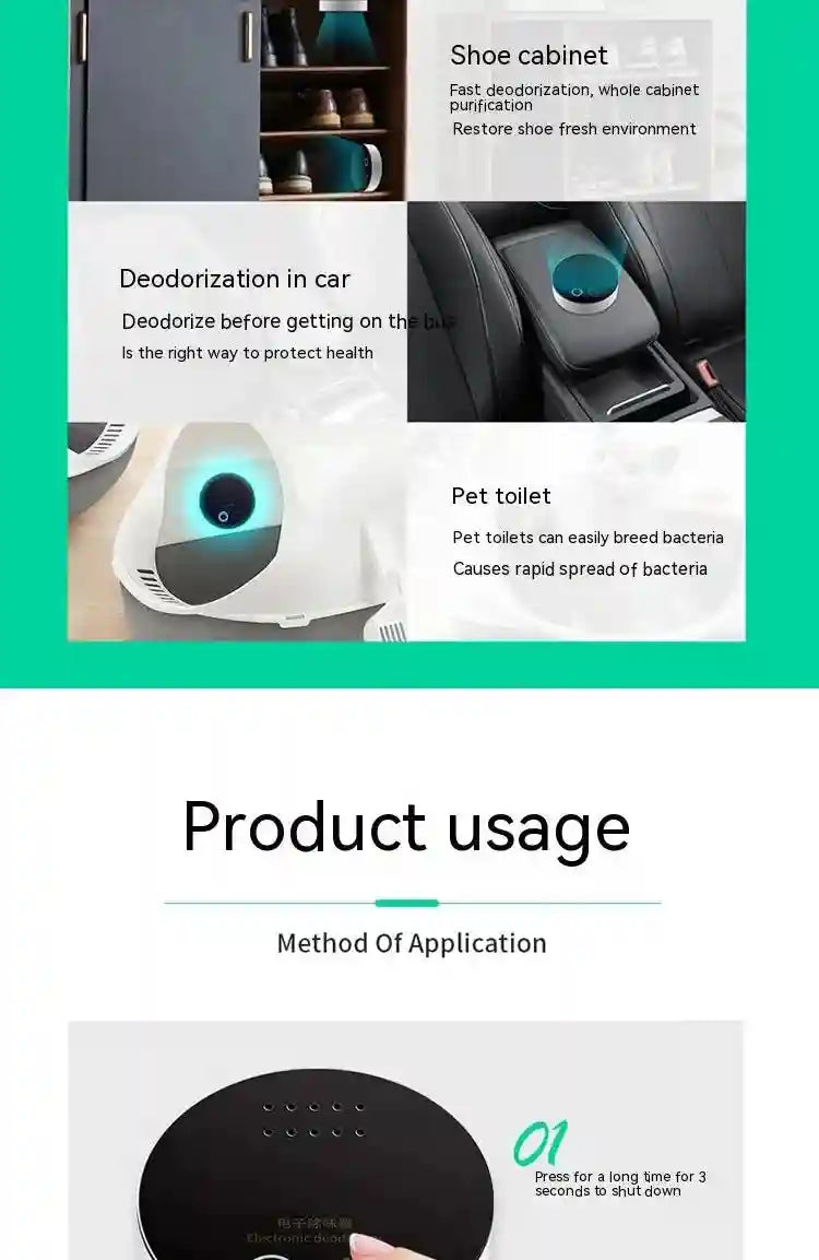 Tidesmit portable intelligent ozone air purifier for sterilization and deodorizing shoe cabinets and pet areas.