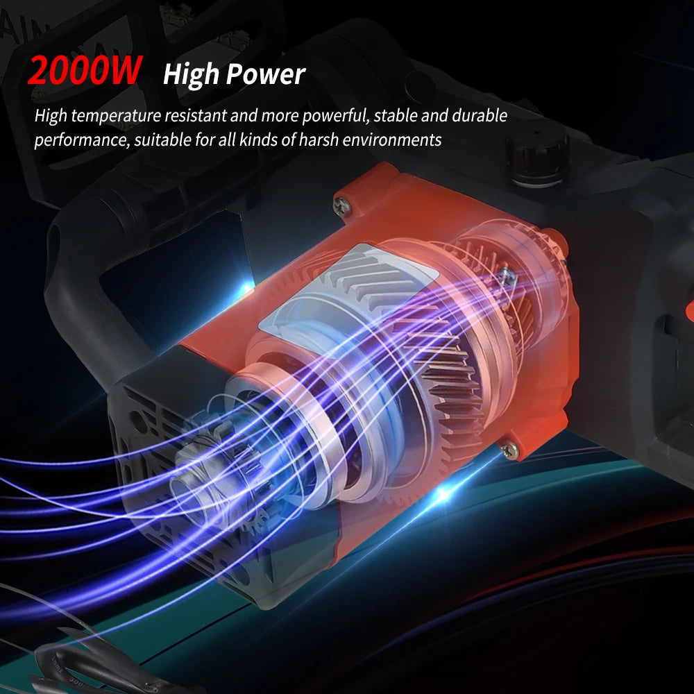 Podofo 16" 2000W Electric Large Chain Saw 16inch Corded High Speed Large Chain Saw Wire Motor Power Woodworking Cutter Garden Tool