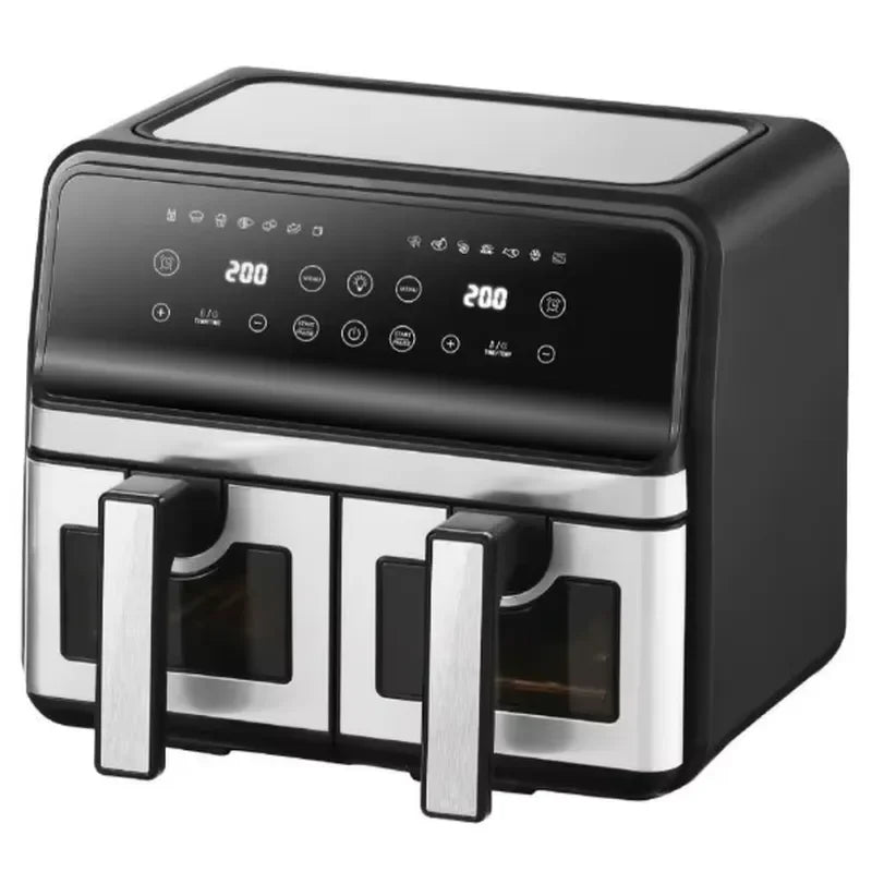 CBT Hot Sale Double Air Fryer With Dual Basket 8L 9L 10L Two Dual Zone 2 Basket Deep Air Fryer Electric Deep Fryer