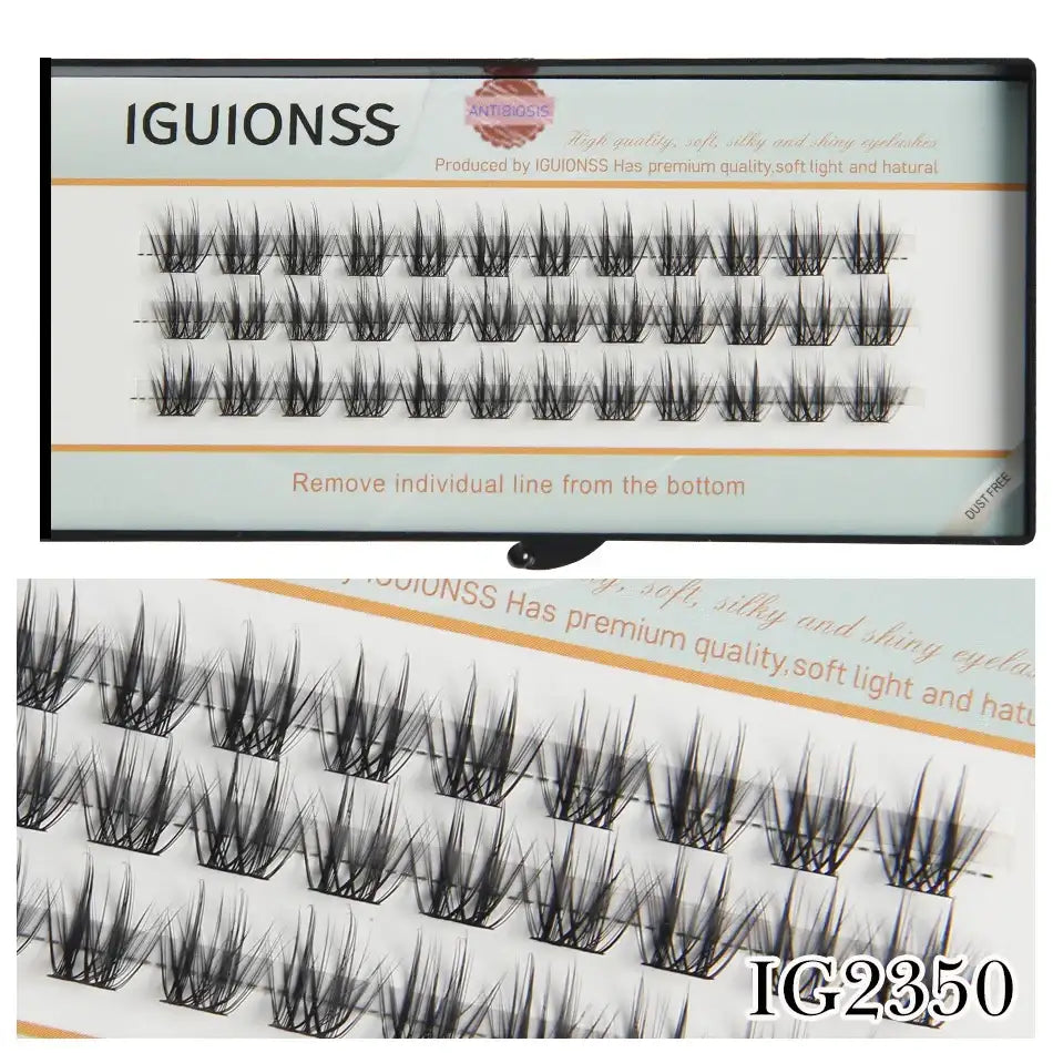 IGUIONSS Segmented False Eyelash Extension DIY Natural Individual Lash Makeup Tools Soft Easy to Operate Eyelashes False Eyelashes Tidesmit
