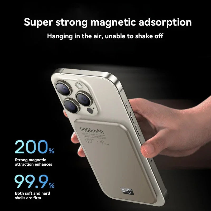 Magnetic Wireless Power Bank 5000mAh - 20W PD Fast Charging Portable Charger Tidesmit