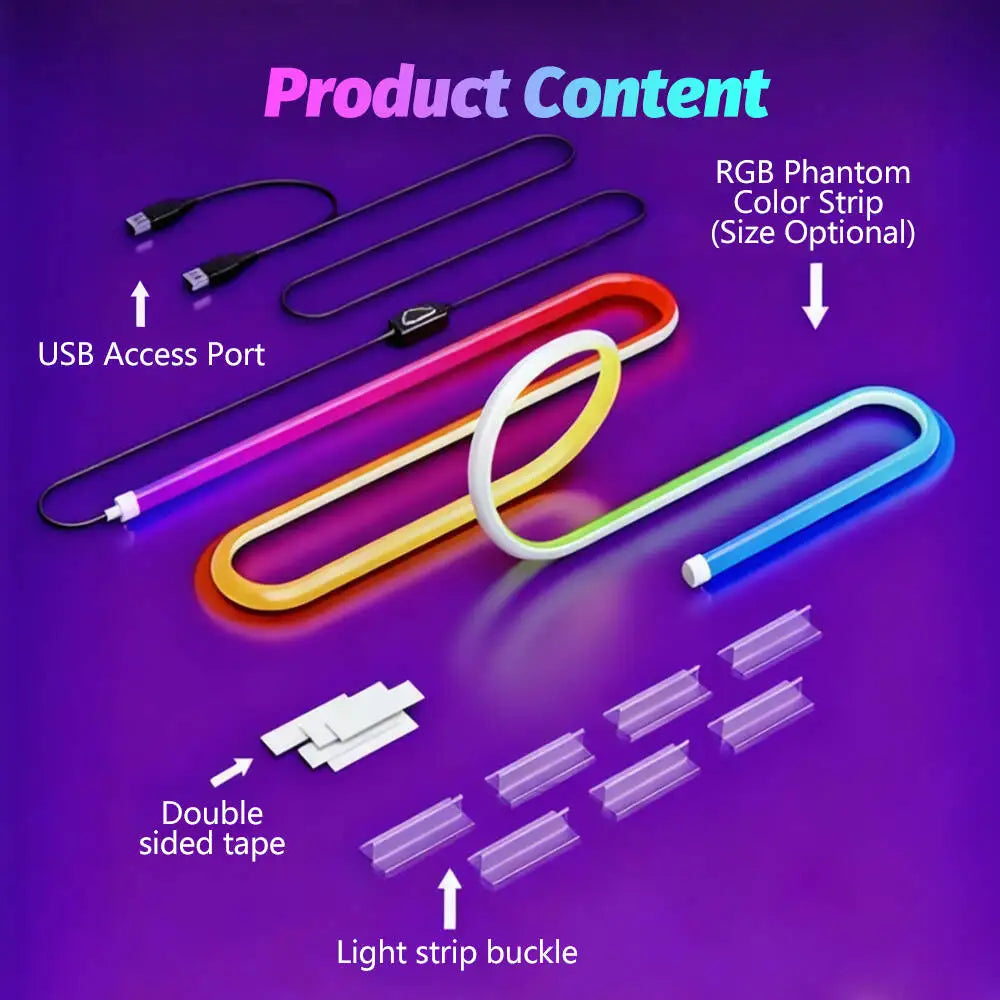 RGB Computer Monitor Screen SYNC Light Strip Backlights Light Bar Sync with Screen Color/Music Double USB Desk Gaming